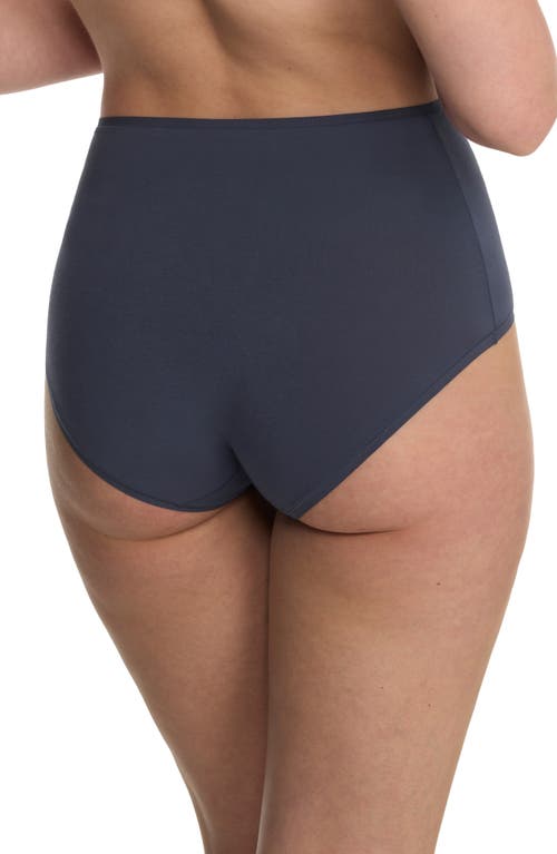 Natori Bliss Bare Cotton High Waist Briefs In Blue