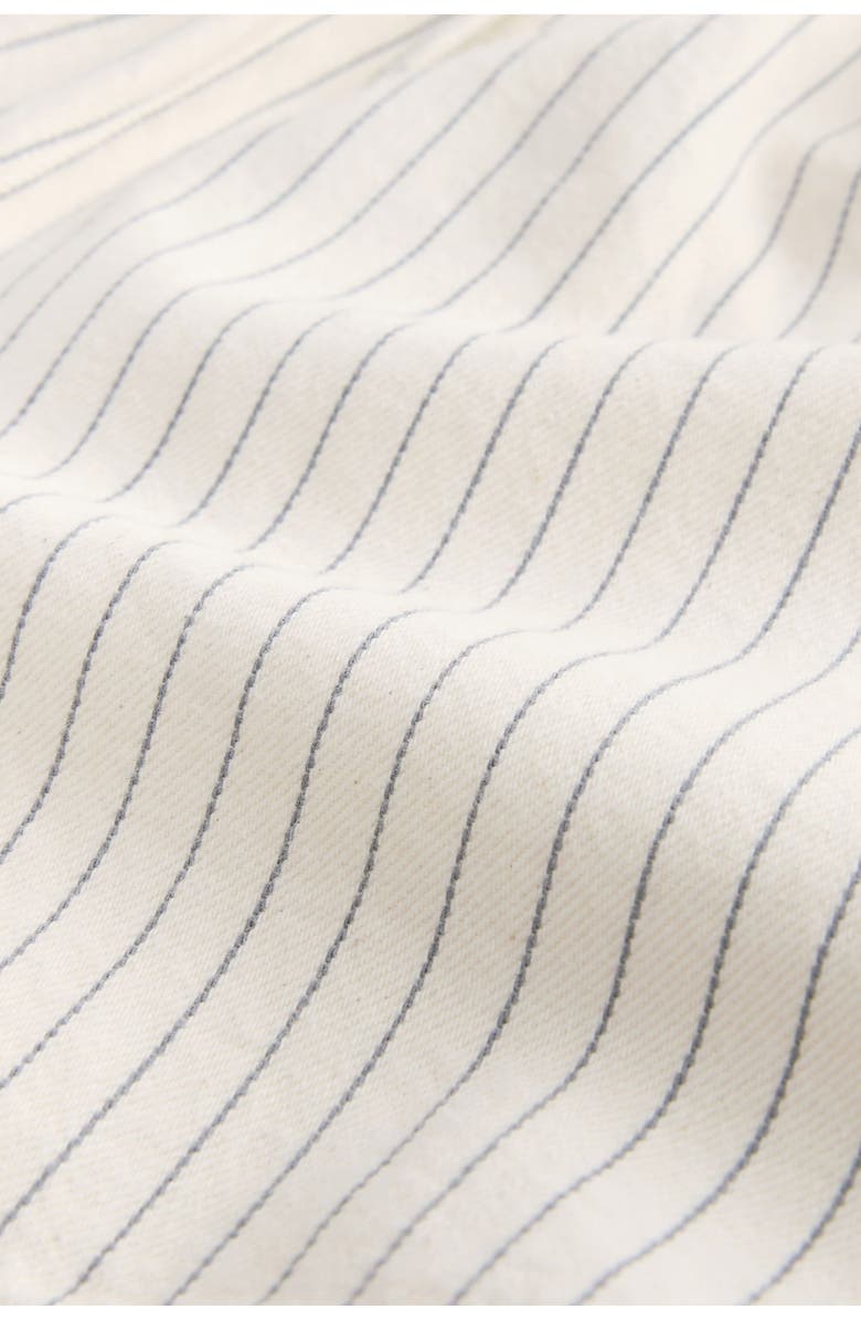 NEXT Pinstripe Cotton Drawstring Shorts, Alternate, color, White