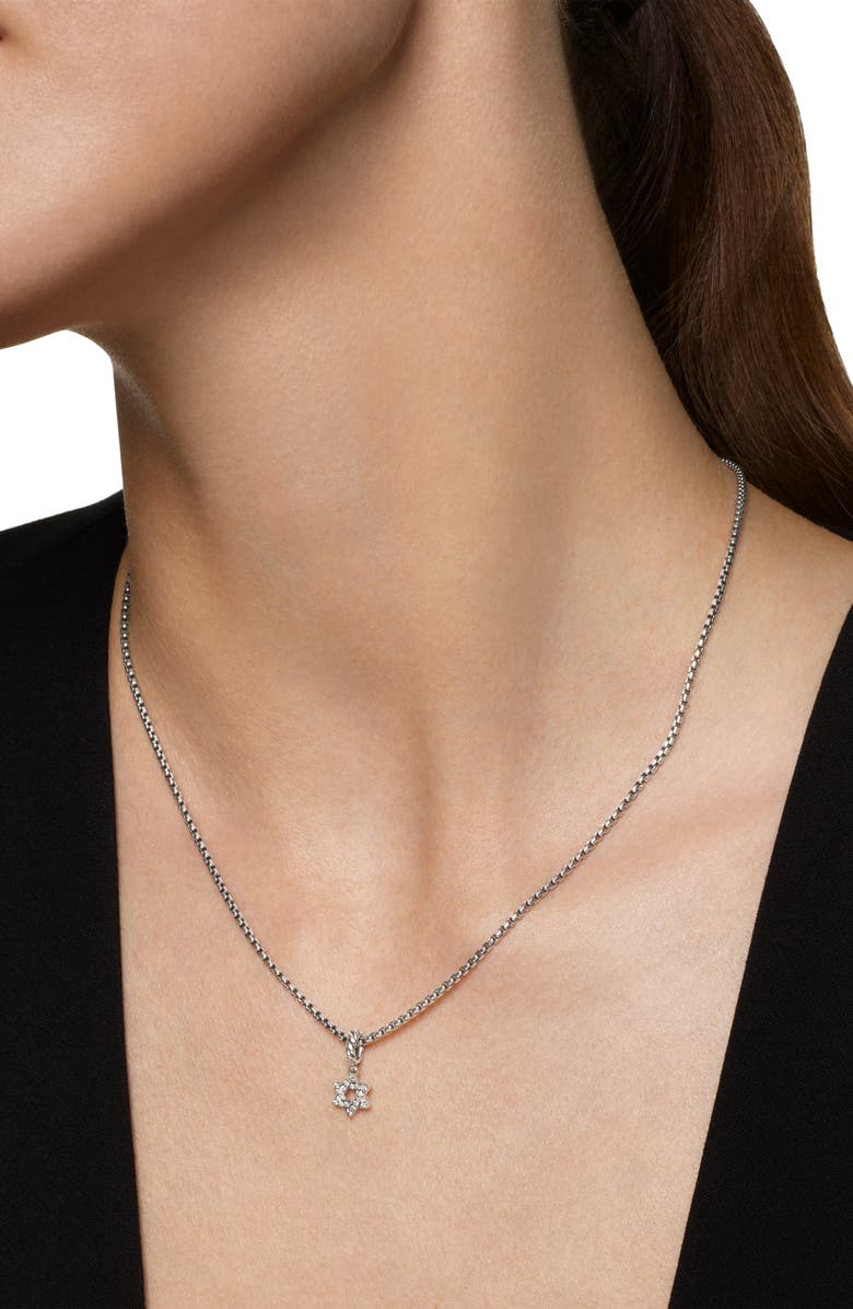 David Yurman Micro Pavé Star of David Enhancer in Sterling Silver with Diamonds, 7.4mm, Alternate, color, Diamond