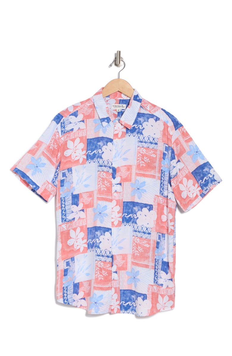 Vintage Summer Short Sleeve Button-Down Shirt, Alternate, color, Red