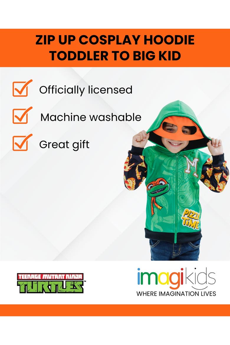 Fleece Zip-Up Hoodie, Alternate, color, Michelangelo Orange
