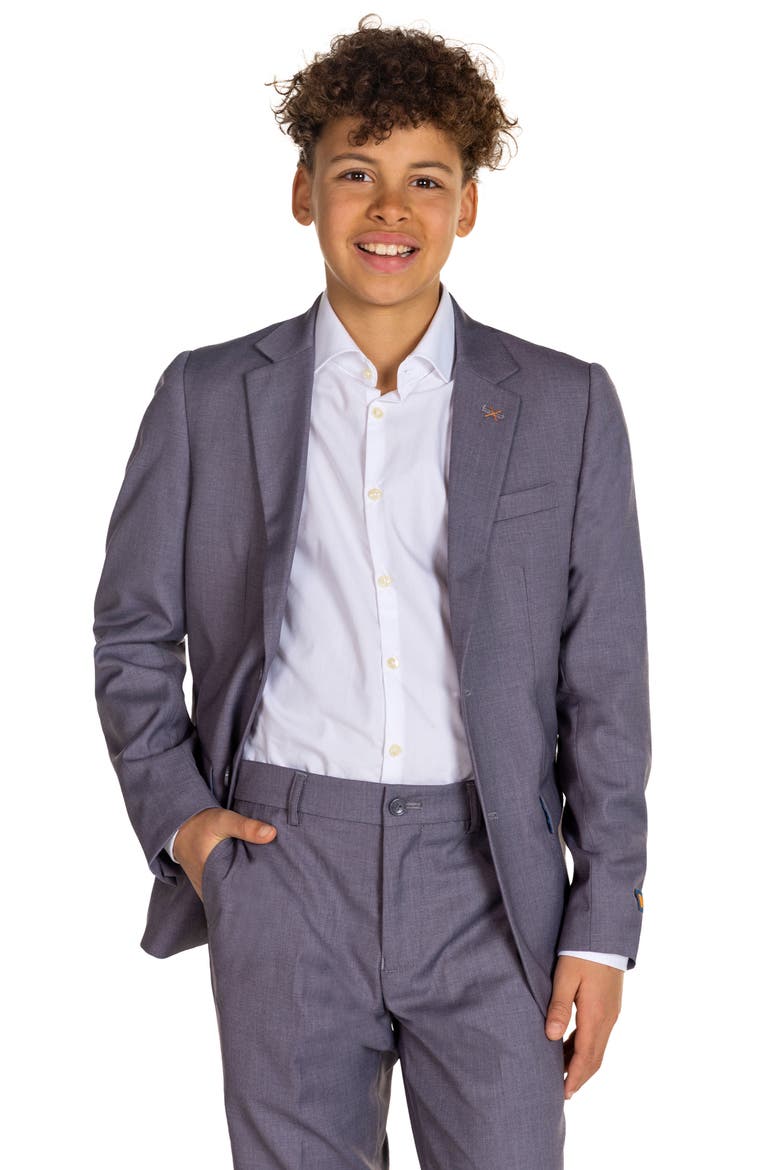 Kids' Grey Two-Piece Suit, Alternate, color, GREY