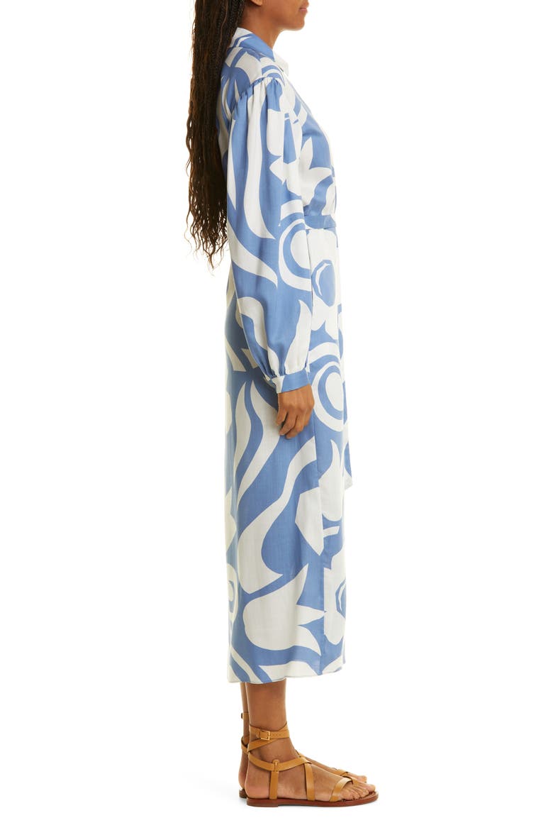 Silhouette Fleur Long Sleeve Wrap Dress, Alternate, color, SILHOUETTE FLEUR FRE
