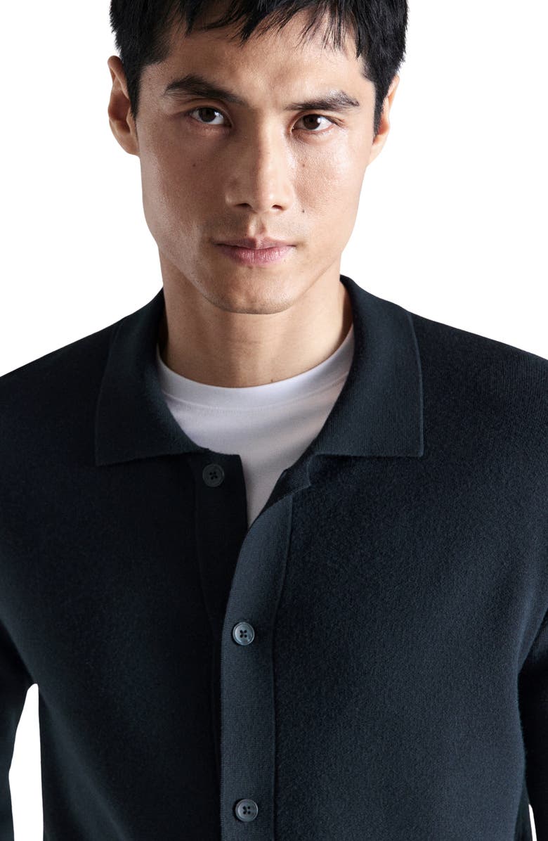 MANGO Fine Knit Comfort Stretch Cardigan, Alternate, color, Navy