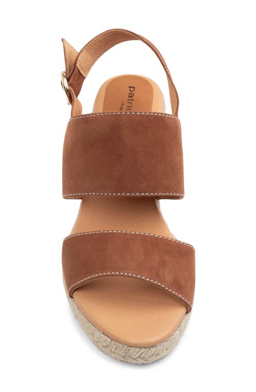 Patricia Green Birch Slingback Espadrille Platform Wedge Sandal In Cognac Suede