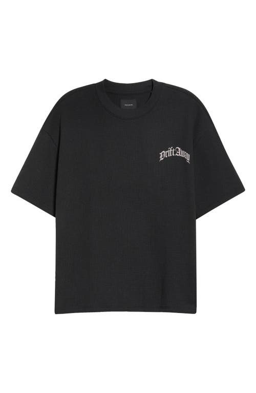 Pacsun Dift Away Oversize Waffle Graphic T-shirt In Black