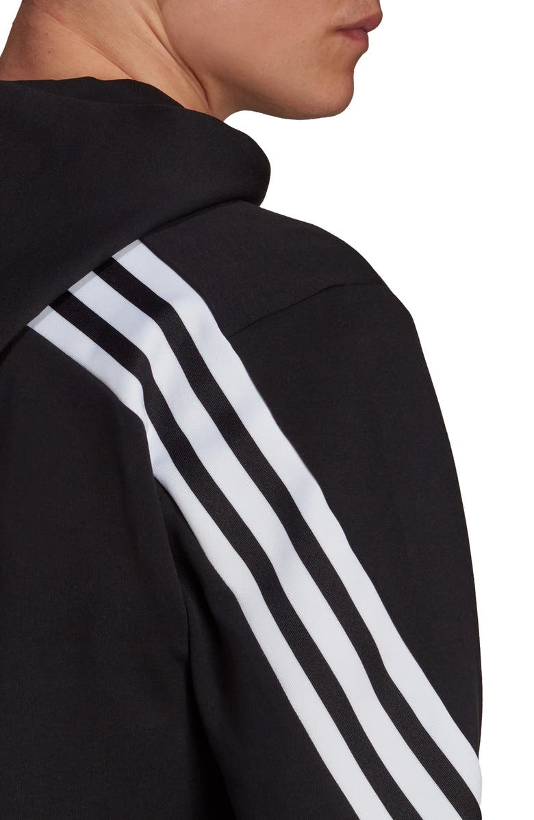 adidas 3-Stripes Front Zip Fleece Hoodie, Alternate, color,