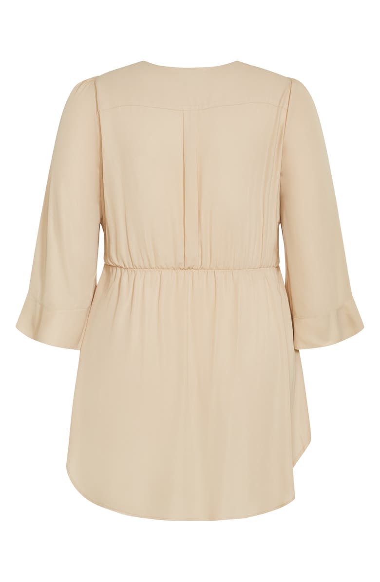 City Chic Shibara Vibes Asymmetric Faux Wrap Top, Alternate, color, 