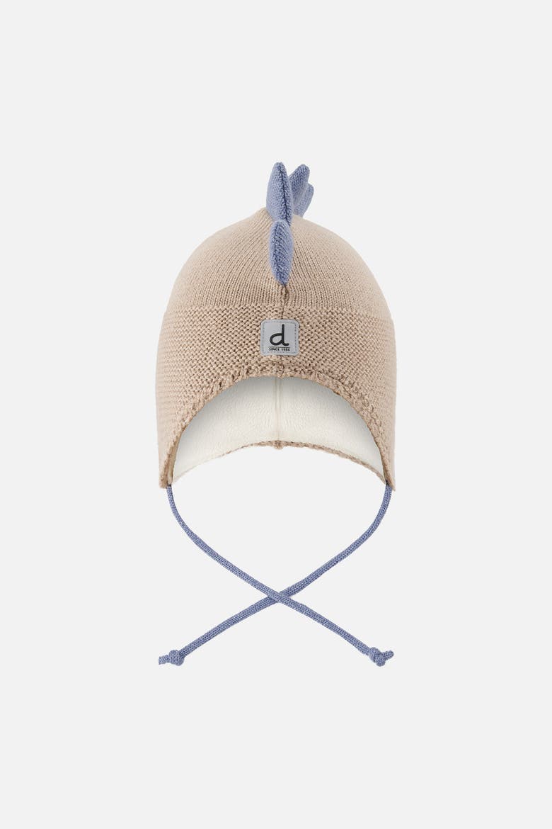 Dino Spiked Ear Flap Peruvian Knit Hat, Main, color, Light Taupe