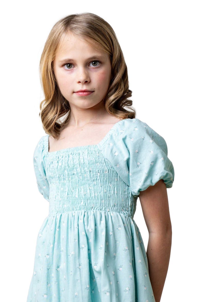 Girls' Smocked Bubble Sleeve Dress, Toddler, Alternate, color, Tea Room Floral