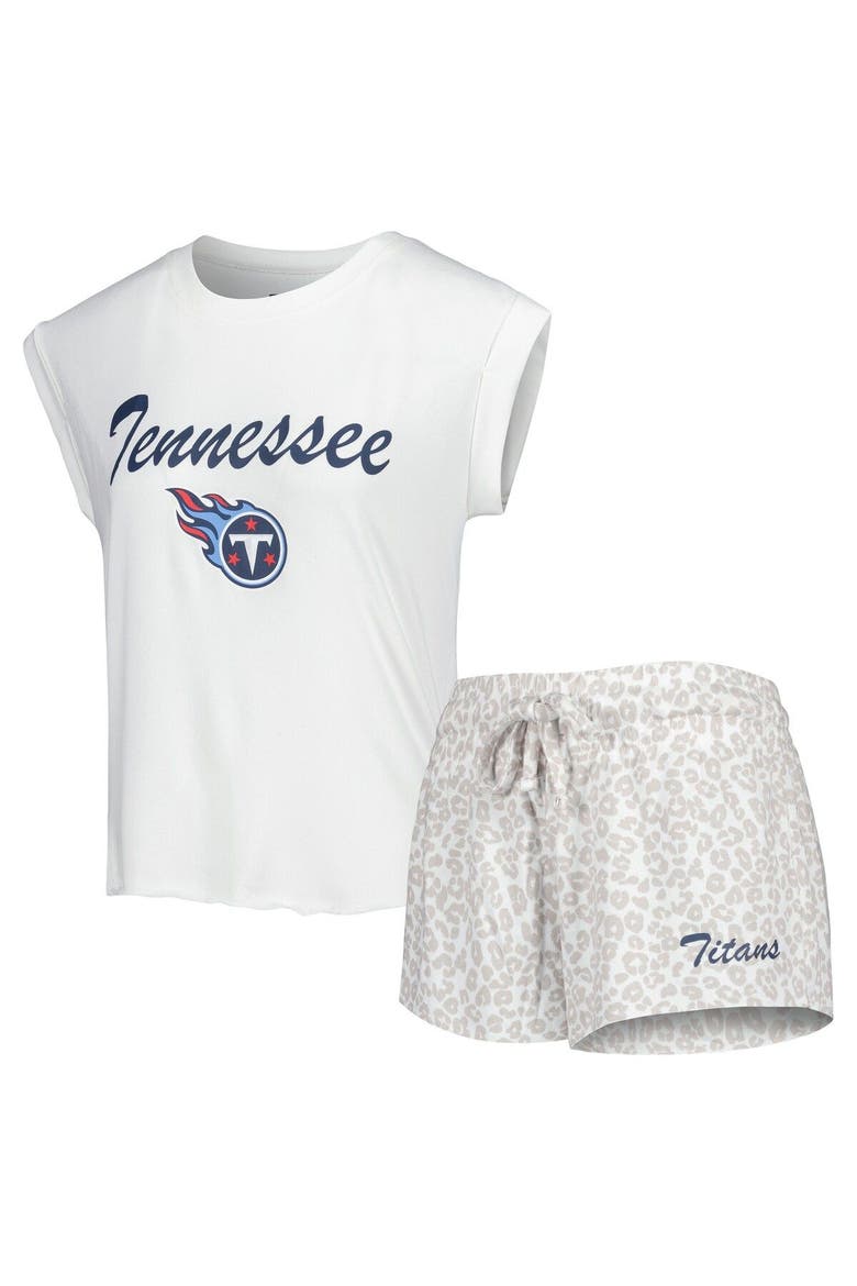 Women's Concepts Sport White/Cream Tennessee Titans Montana Knit T-Shirt & Shorts Sleep Set, Main, color, White