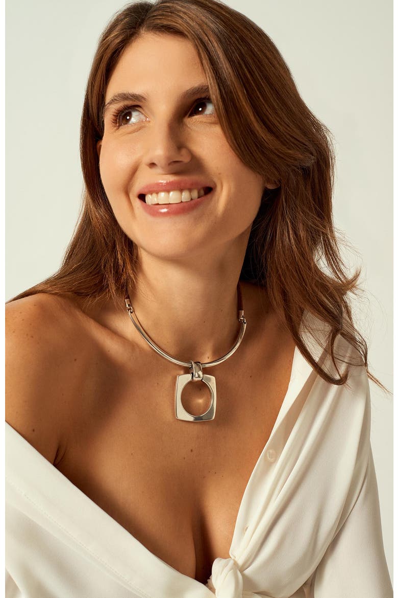 Aldaba Choker, Alternate, color, Silver