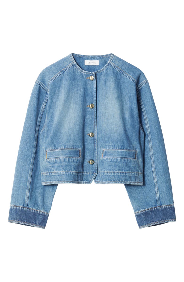 
Other Stories Collarless Crop Denim Jacket, Alternate, color, 