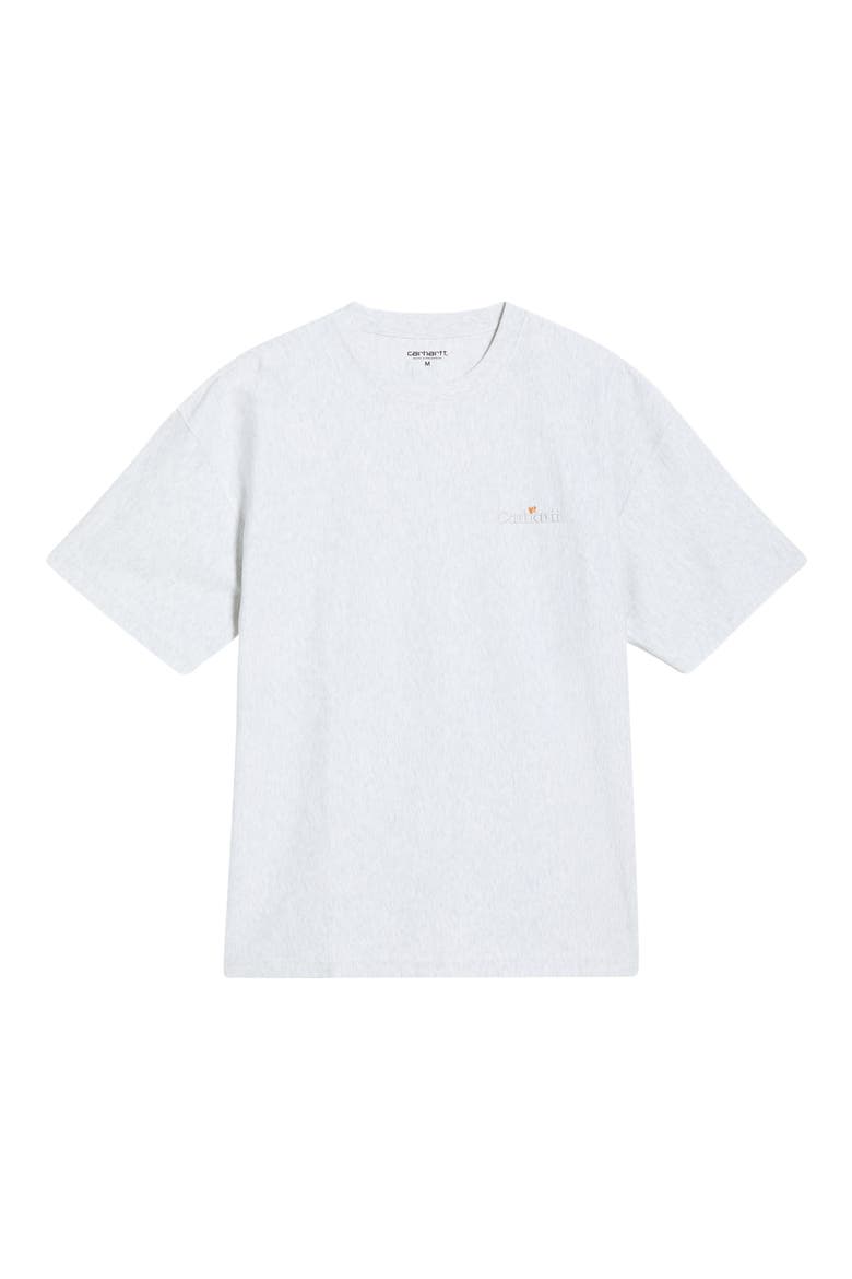 WIP Label Embroidered Oversize Organic Cotton T-Shirt, Alternate, color, ASH HEATHER