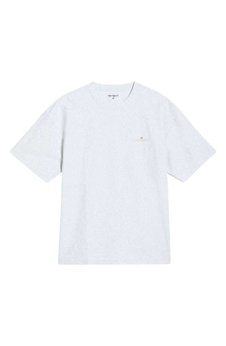 Carhartt Work In Progress WIP Label Embroidered Oversize Organic Cotton T-Shirt, Main, color, Ash Heather