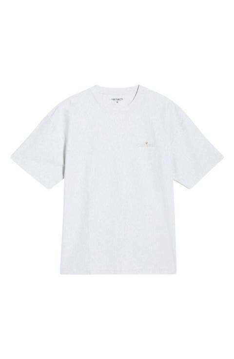 WIP Label Embroidered Oversize Organic Cotton T-Shirt