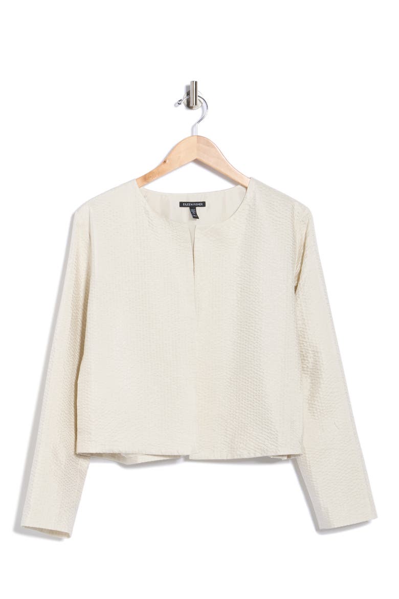 Silk Crop Jacket, Alternate, color, BONE