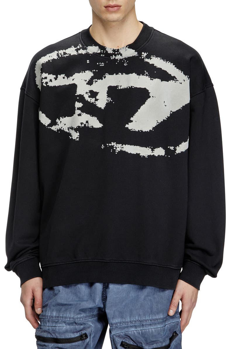 DIESEL<sup>®</sup> S-Boxt-N5 Crewneck Sweatshirt, Main, color, Black