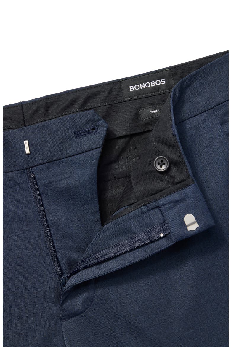 Jetsetter Flat Front Stretch Wool Dress Pants, Alternate, color, LIGHT NAVY