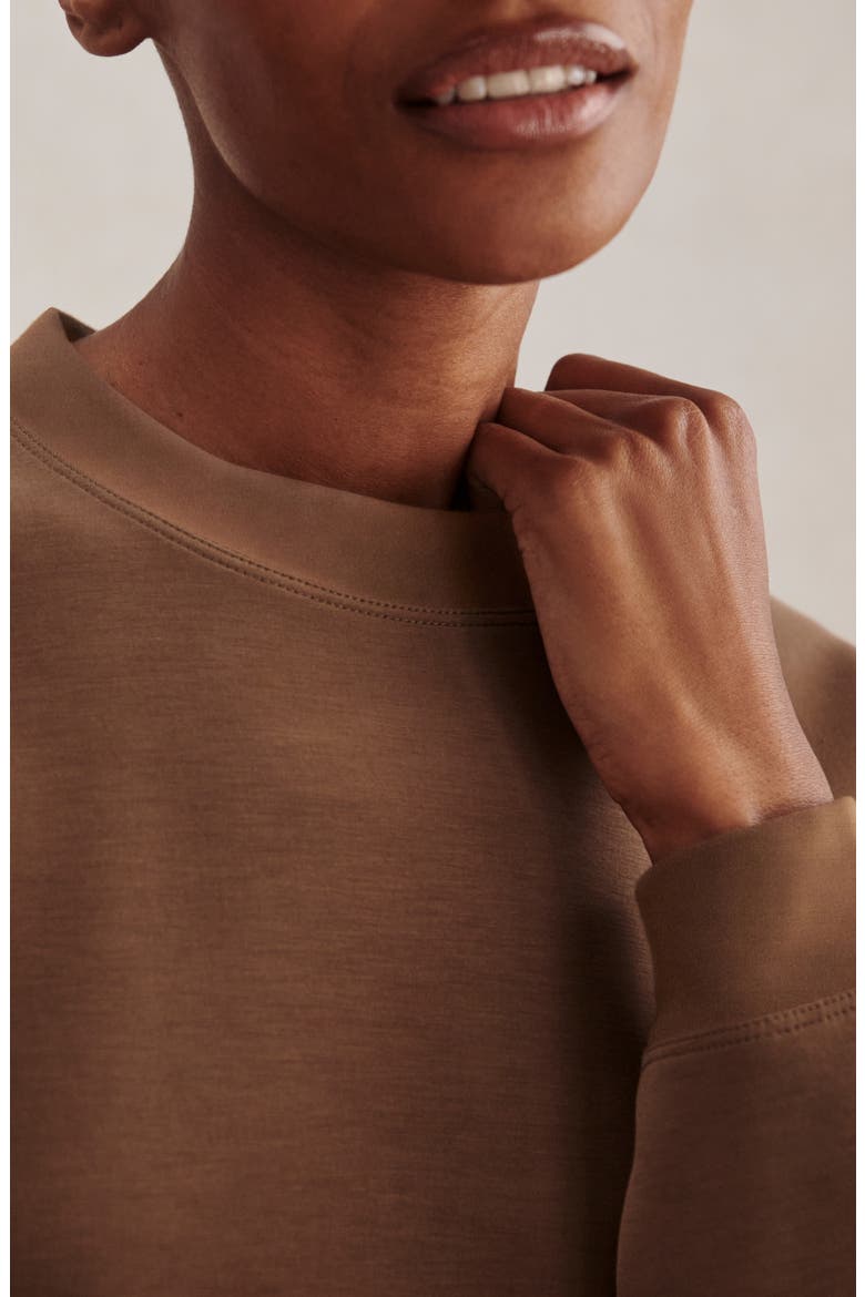 Coralie Crewneck Sweatshirt, Alternate, color, TEAK OLIVE