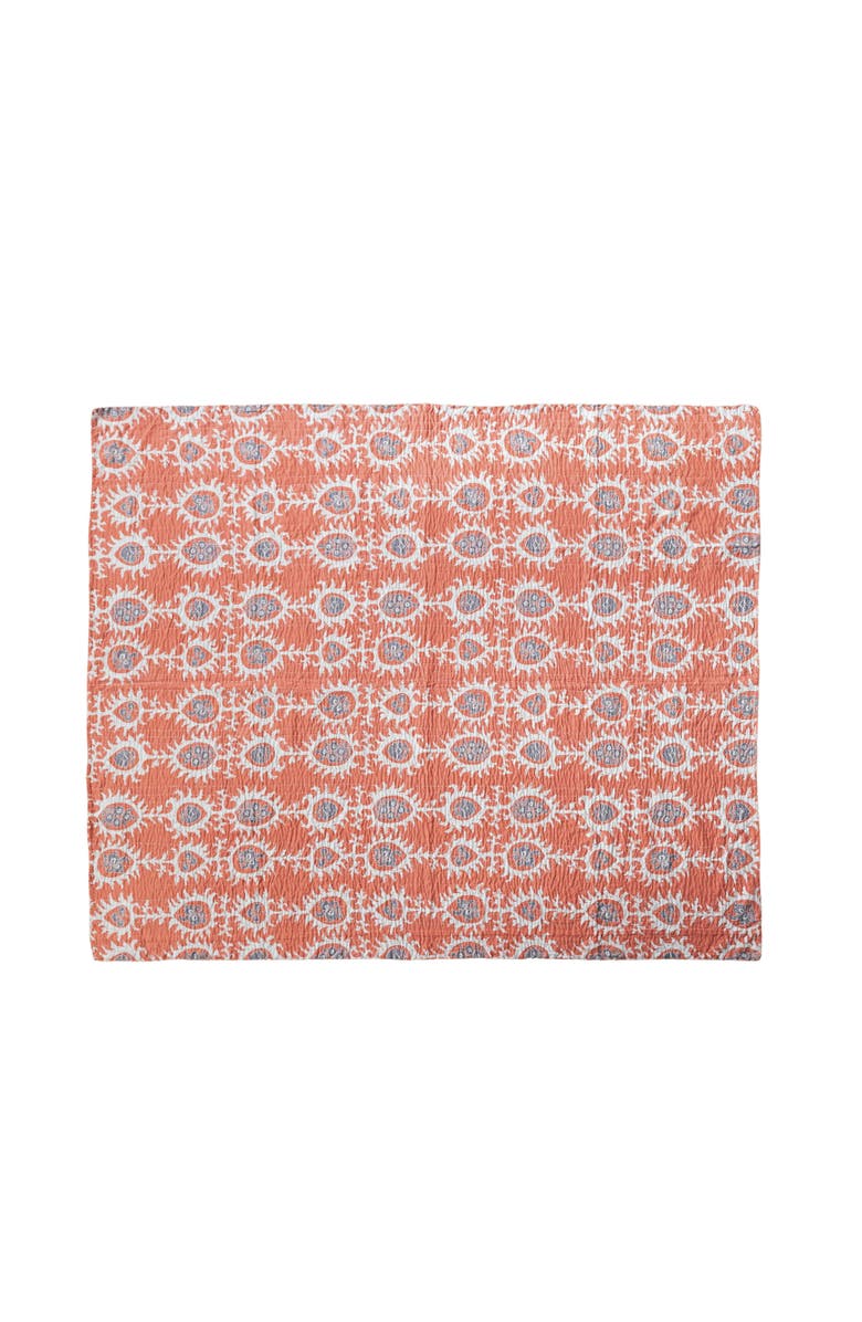 Storied Home Patterned Cotton Voile Throw, Main, color, Orange