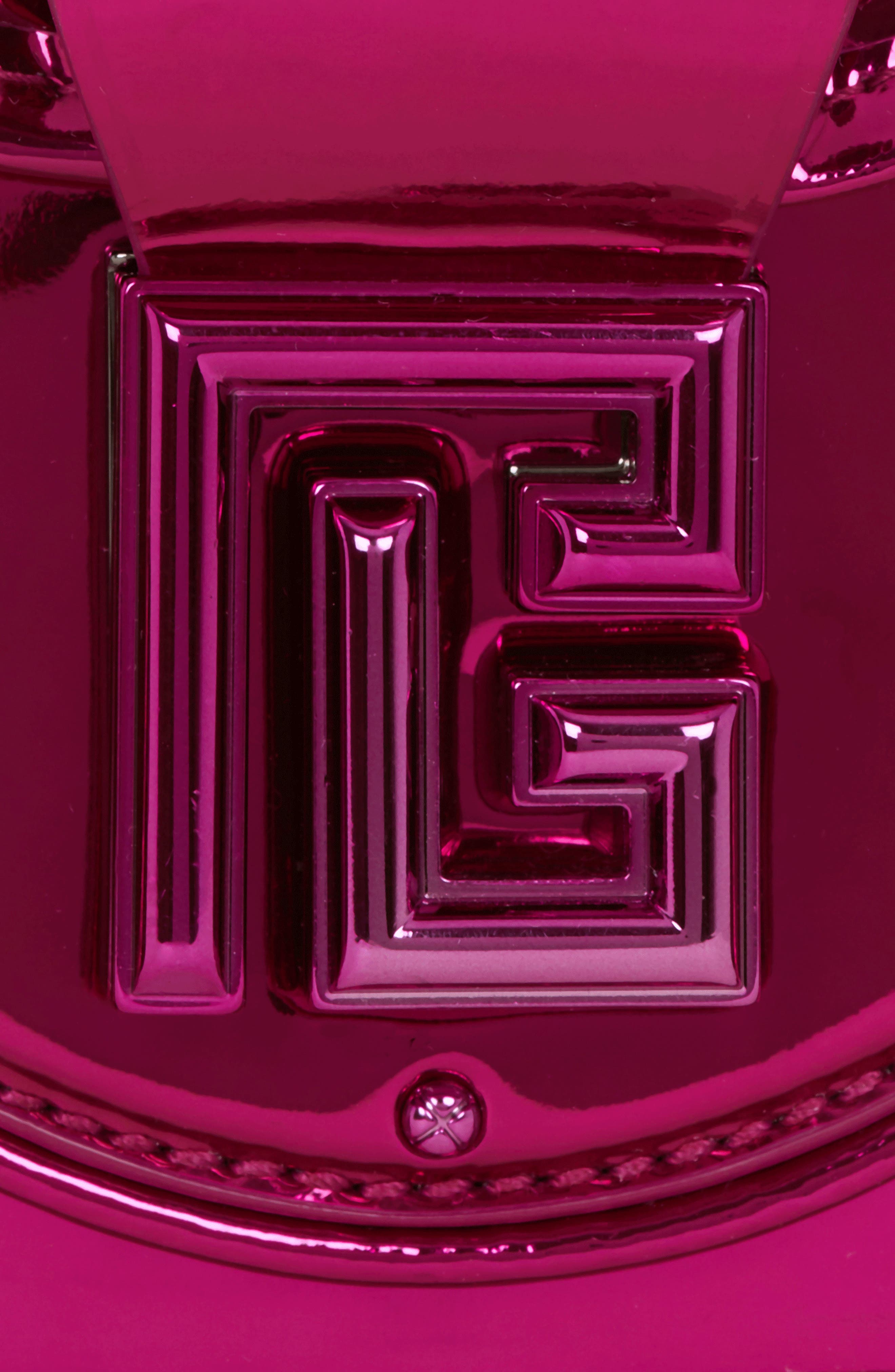 Balmain Blaze Mirror Leather Convertible Top Handle Bag, Alternate, color, 