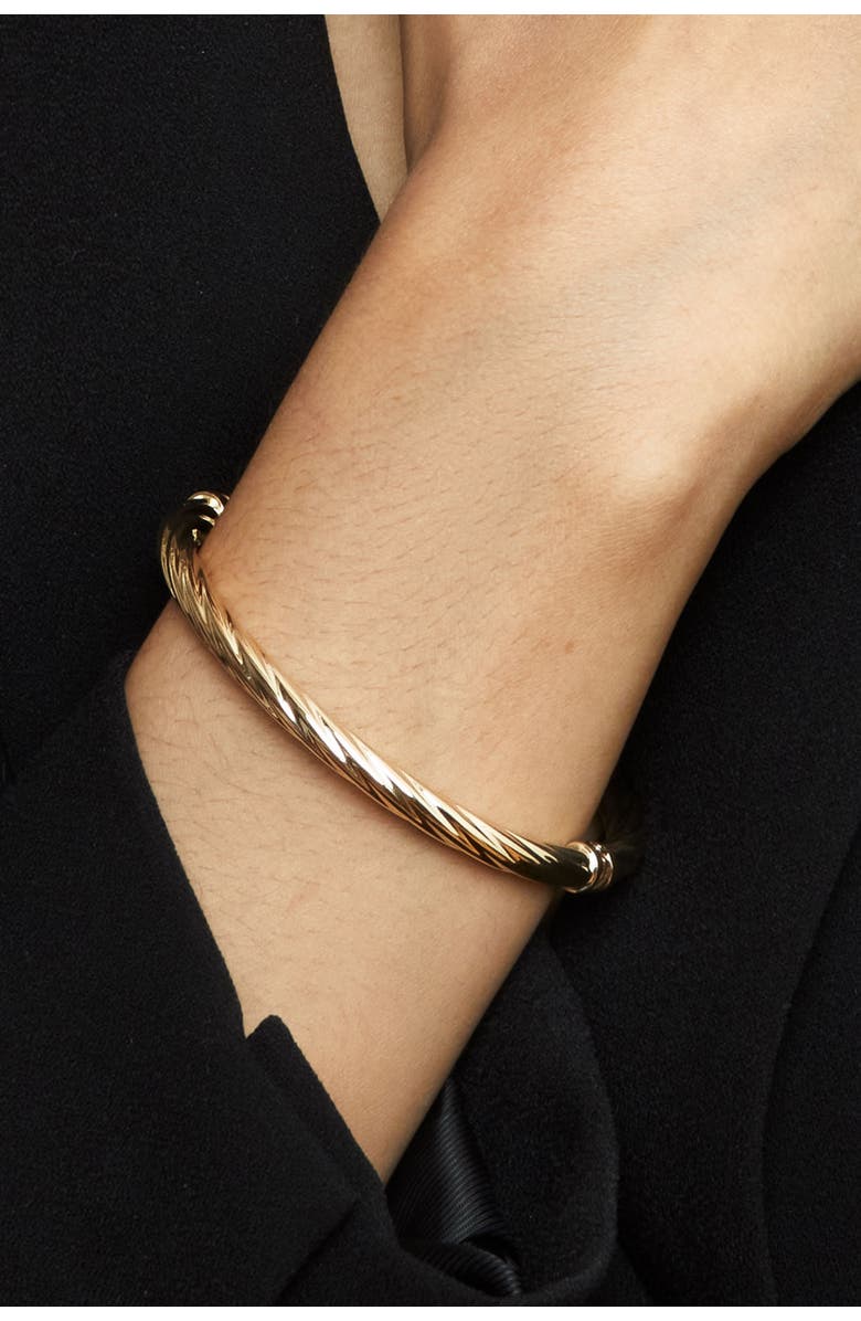 Oradina 10K Gold With A Twist Bangle Bracelet, Alternate, color,