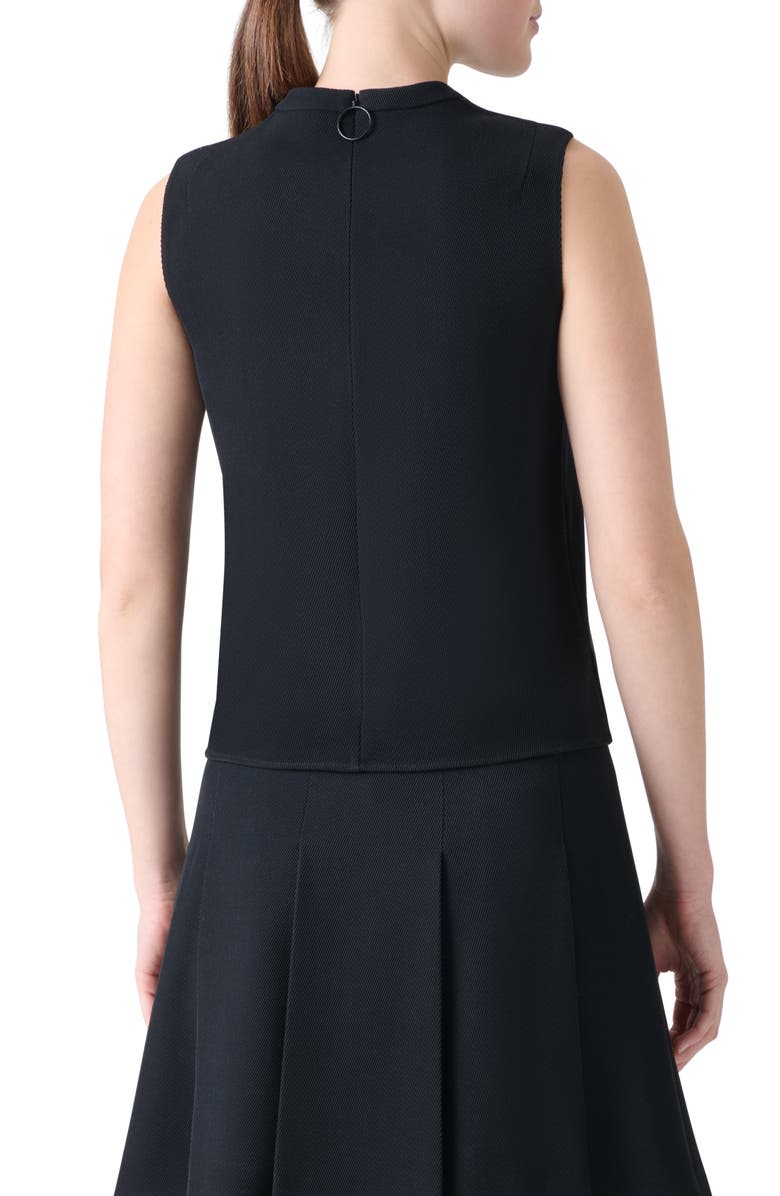 Akris punto Ring Yoke Virgin Wool Top, Alternate, color, Black