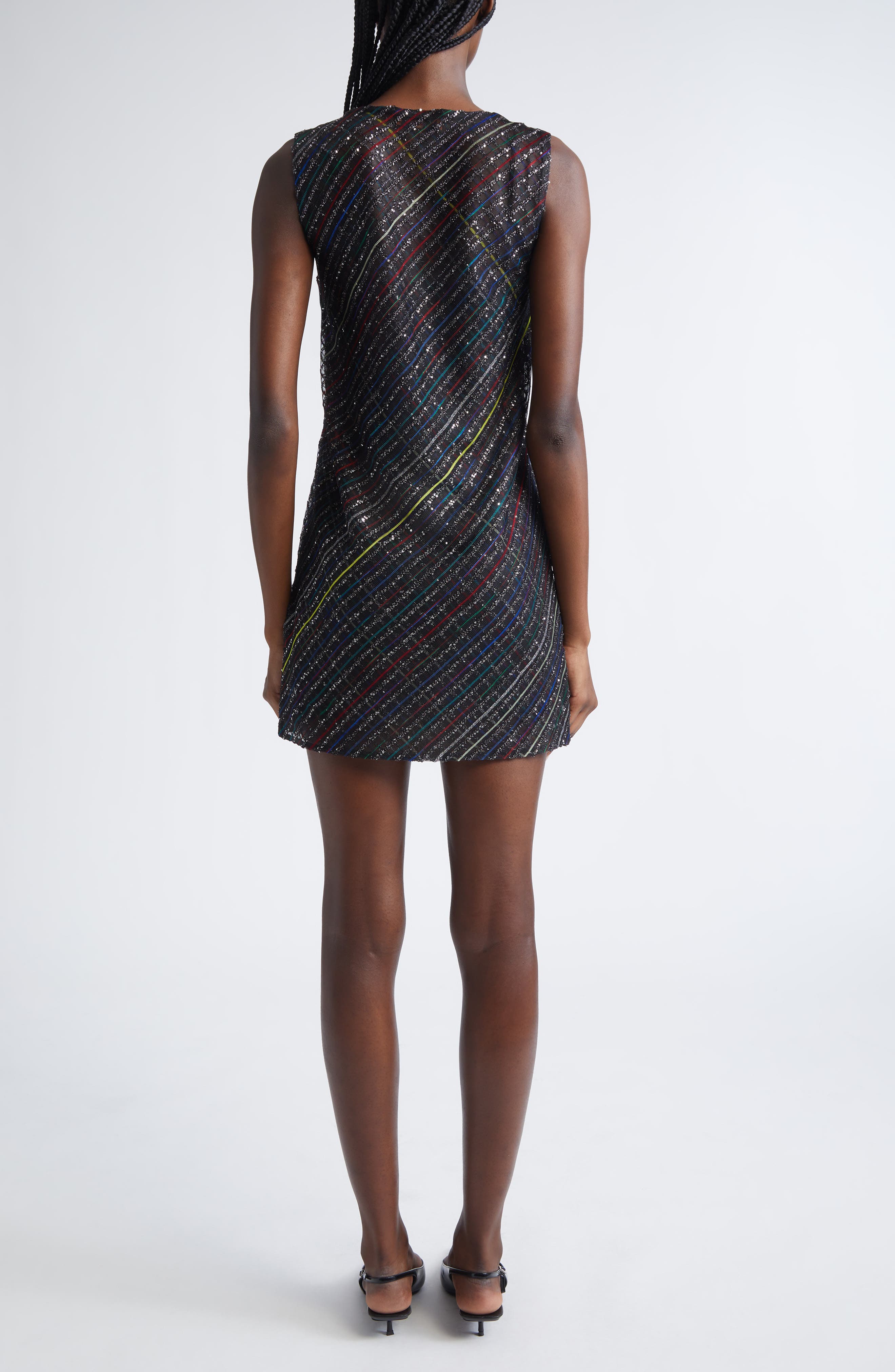 Sequin Plaid Knit Minidress - image 2