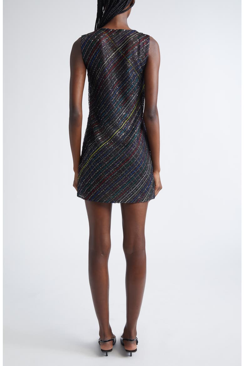 Sequin Plaid Knit Minidress, Alternate, color, DARK TONES