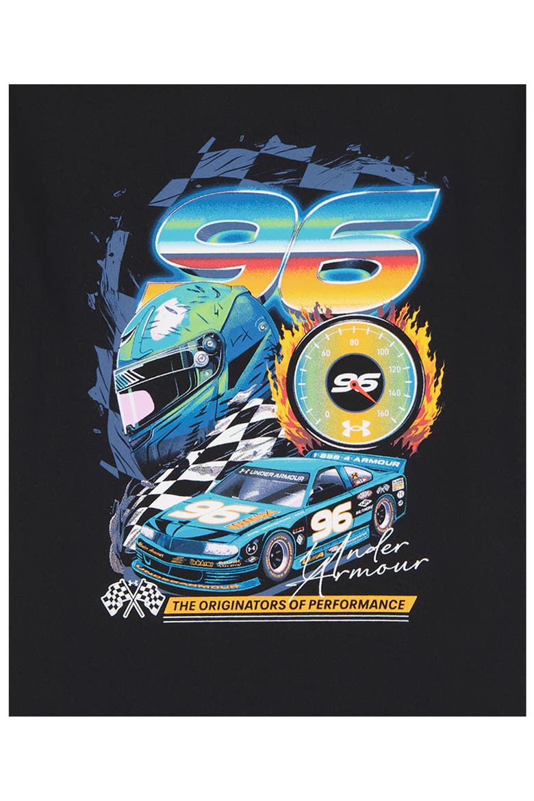 Kids' Race Car Graphic Print Performance T-Shirt & Shorts Set, Alternate, color, BLACK
