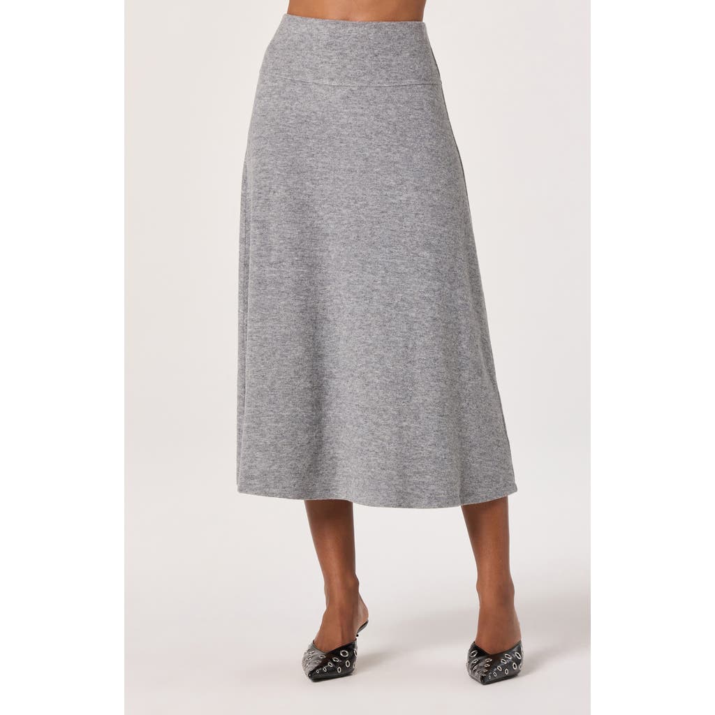 Astr The Label Knit Midi Skirt In Gray
