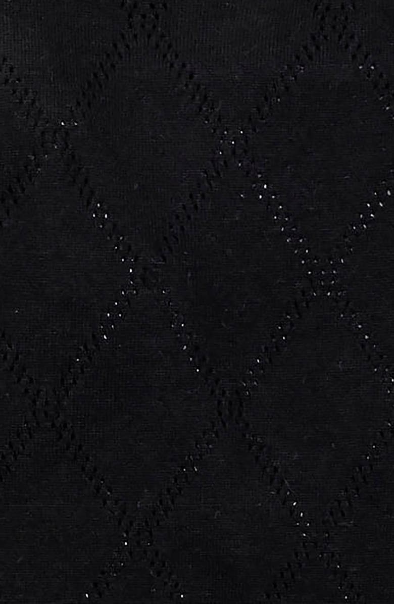 Hope & Henry Organic Bow Detail Pointelle Sweater, Alternate, color, Black Diamond