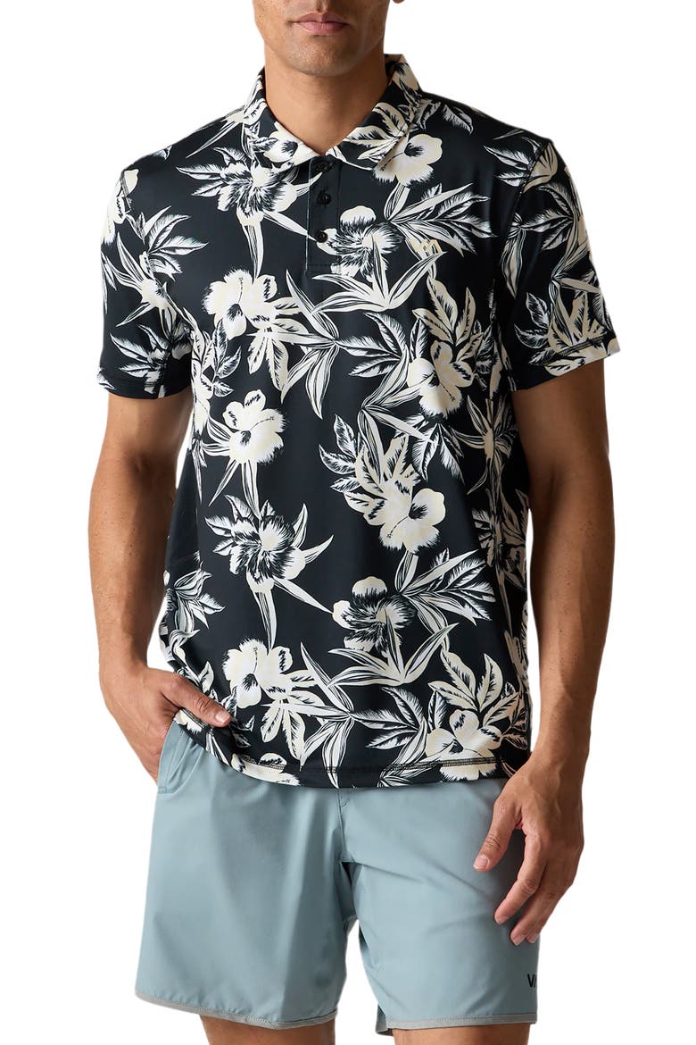 Sport Vent Polo, Main, color, BLACK FLORAL