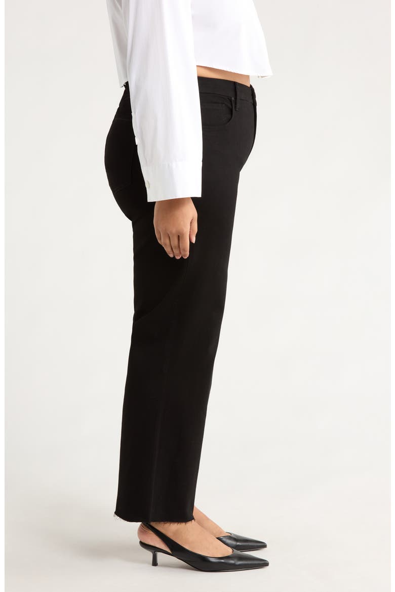Meg Fab Ab Raw Hem High Waist Ankle Wide Leg Jeans, Alternate, color, BLACK