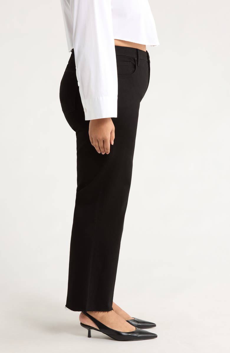 KUT from the Kloth Meg Fab Ab Raw Hem High Waist Ankle Wide Leg Jeans, Alternate, color, Black