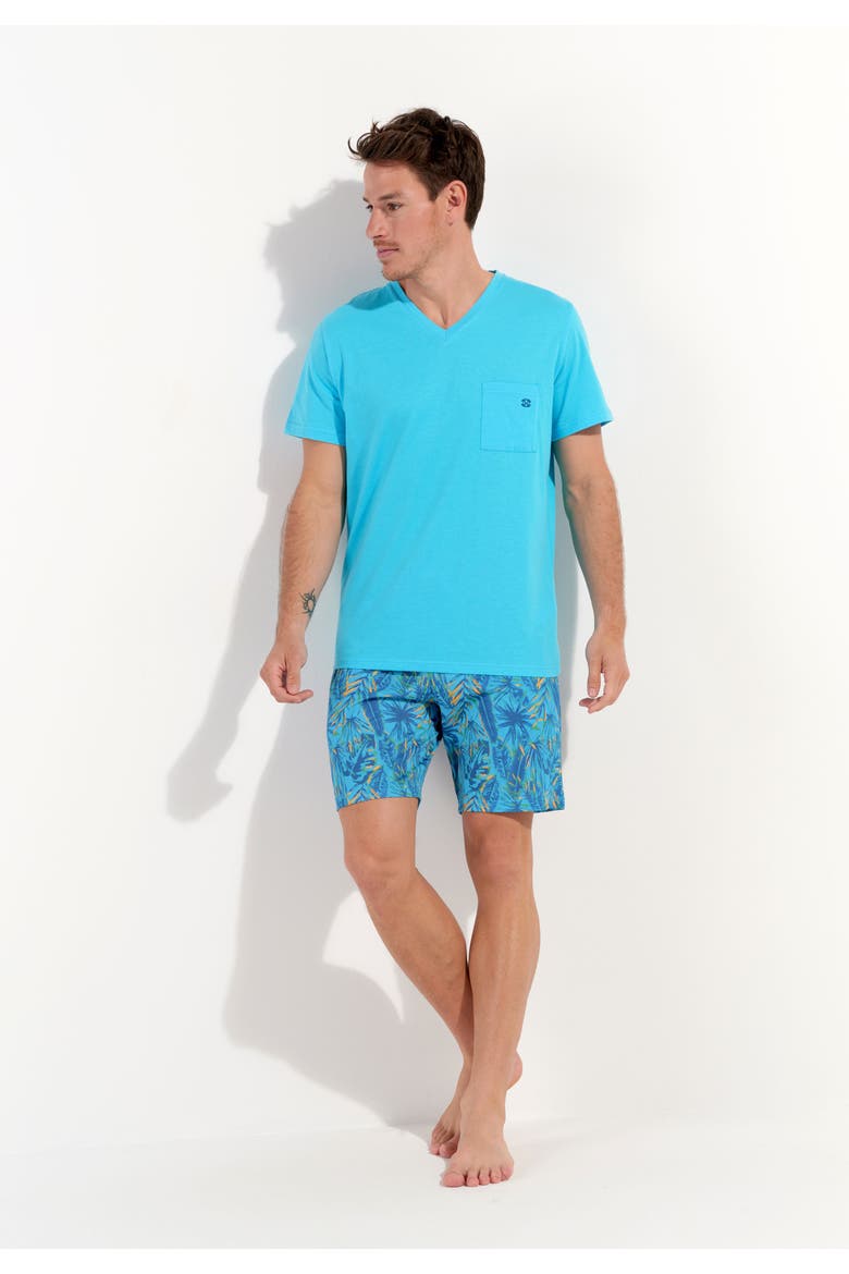 Valley Short Sleepwear, Alternate, color, Turquoise Print