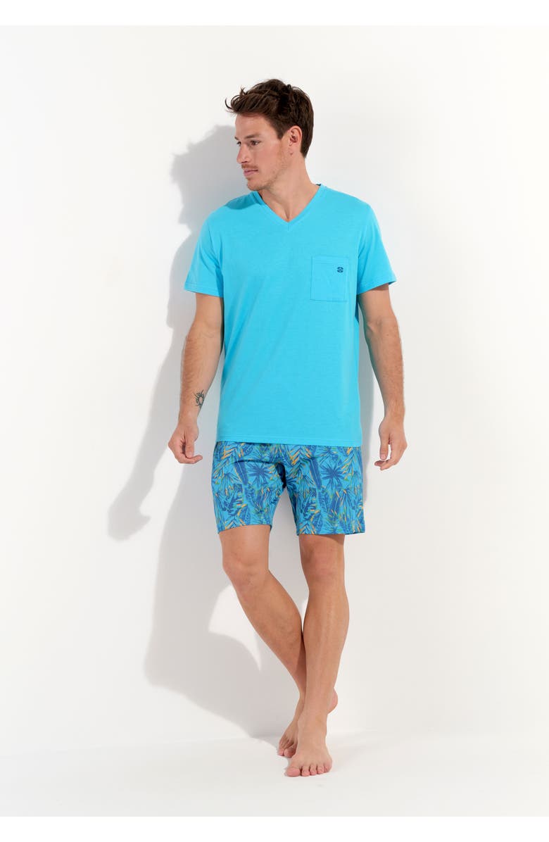 HOM Valley Short Sleepwear, Alternate, color, Turquoise Print