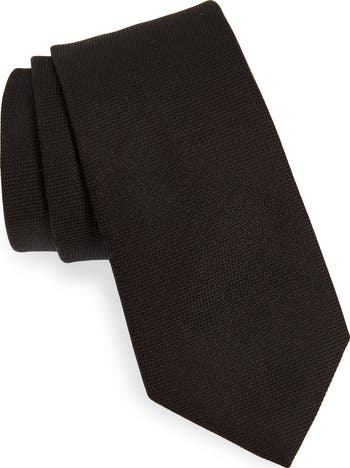 Solid Black Silk Tie