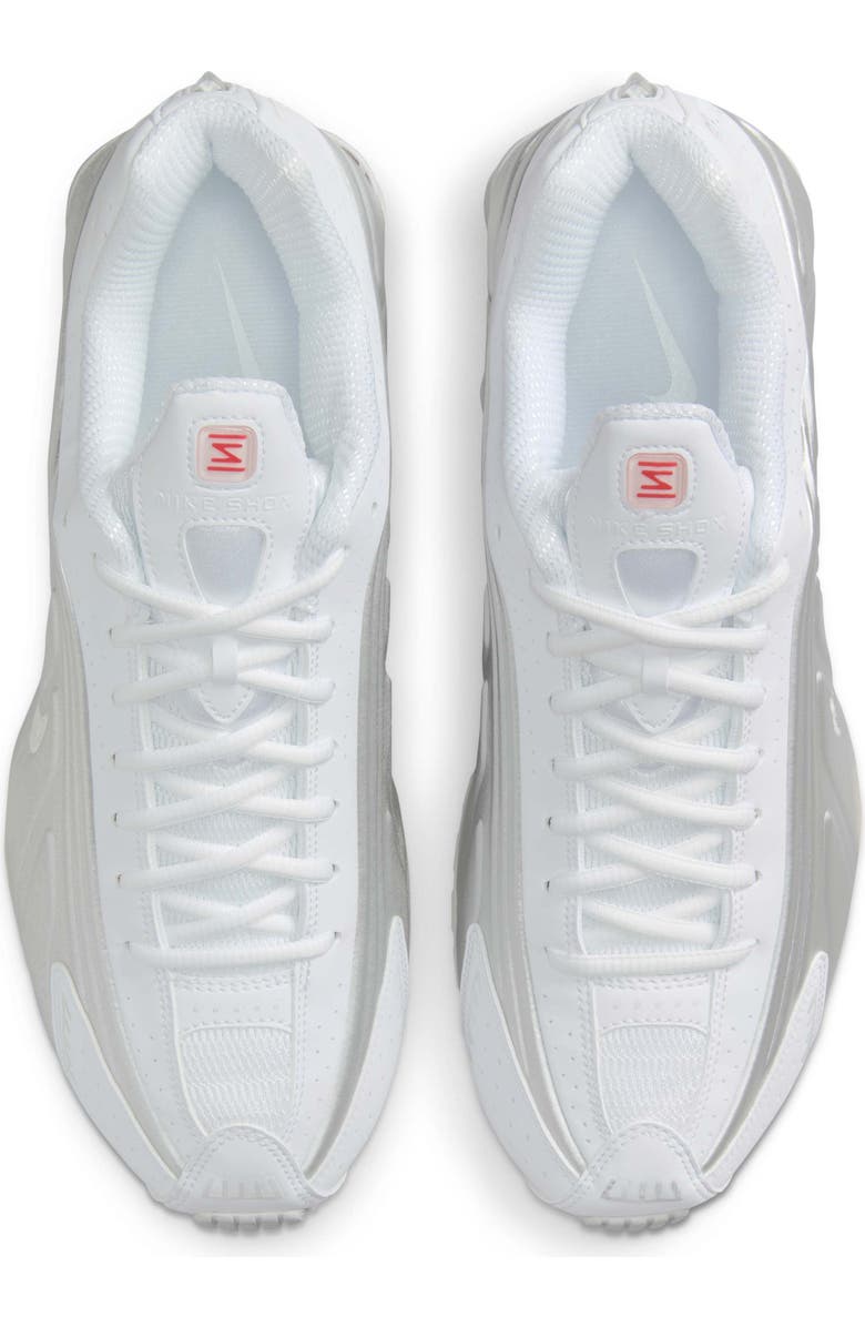Nike Shox R4 Sneaker, Alternate, color, 101 White/White/Bright Crimson/Metallic Silver