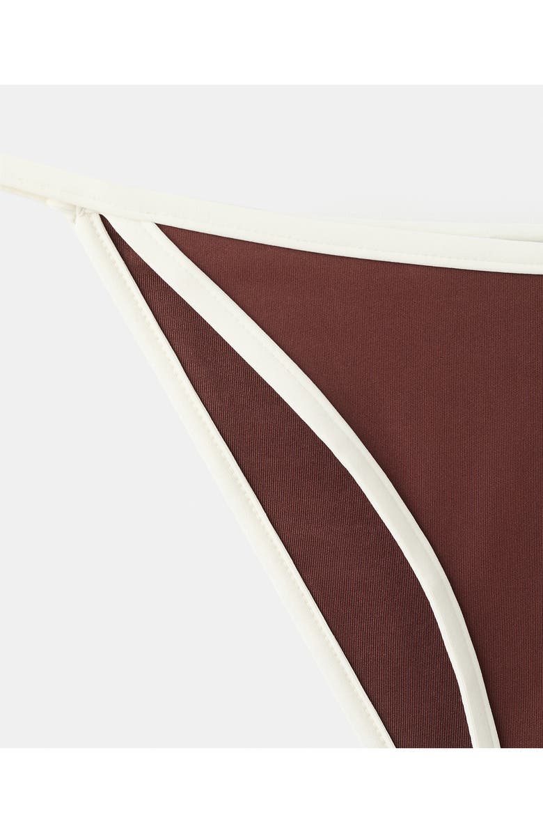 MANGO Contrast Binding Bikini Bottoms, Alternate, color, Brown