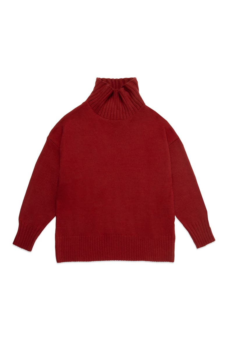 Peter Mock Neck Sweater, Main, color, BURGUNDY