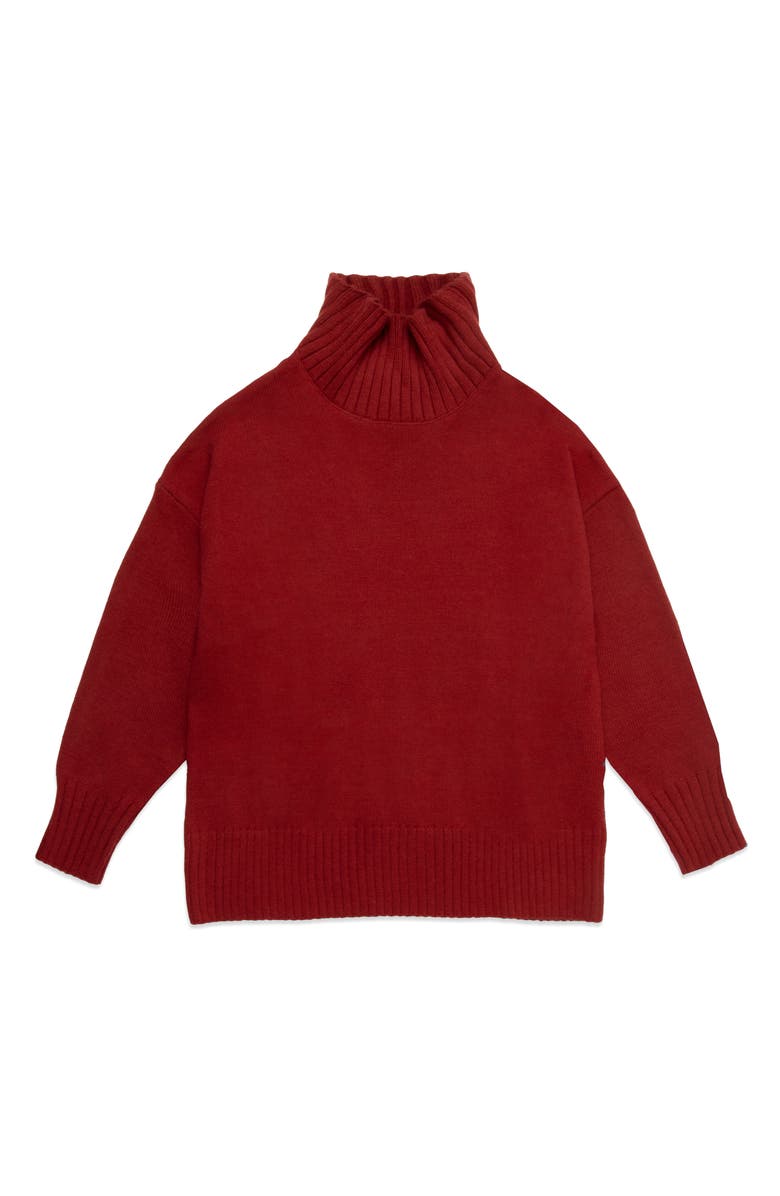 DELUC Peter Mock Neck Sweater, Main, color, Burgundy