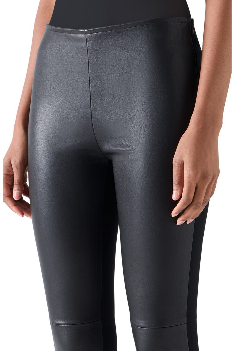 Leather Front Jersey Back Leggings, Alternate, color, BLACK