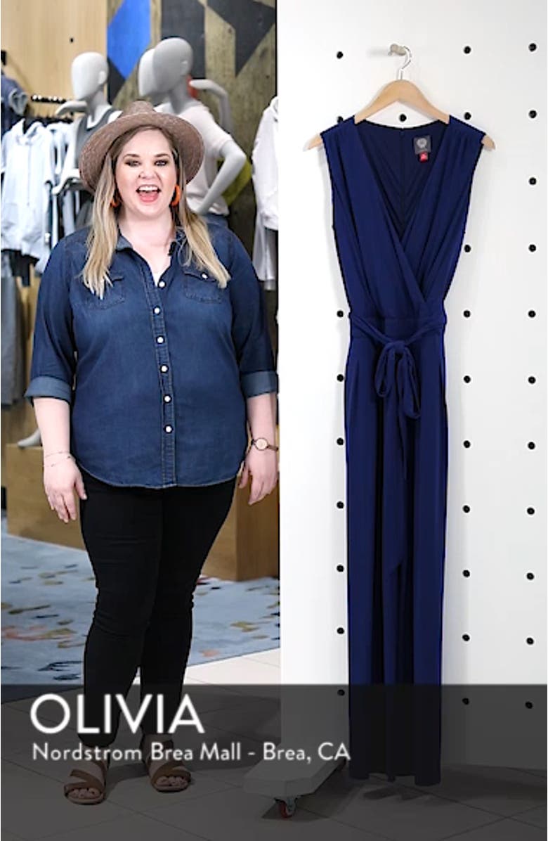 Faux Wrap Wide Leg Jumpsuit, sales video thumbnail