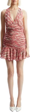 Bardot Mave Abstract Print Halter Minidress