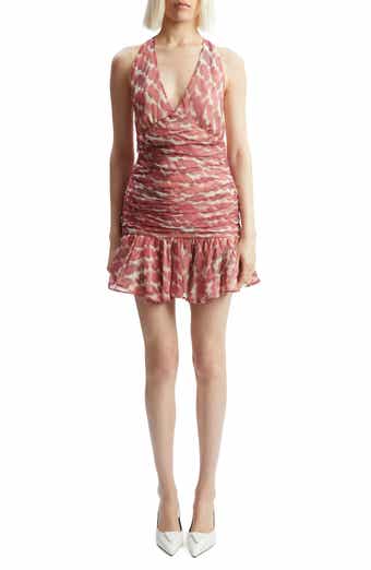 Mave Abstract Print Halter Minidress