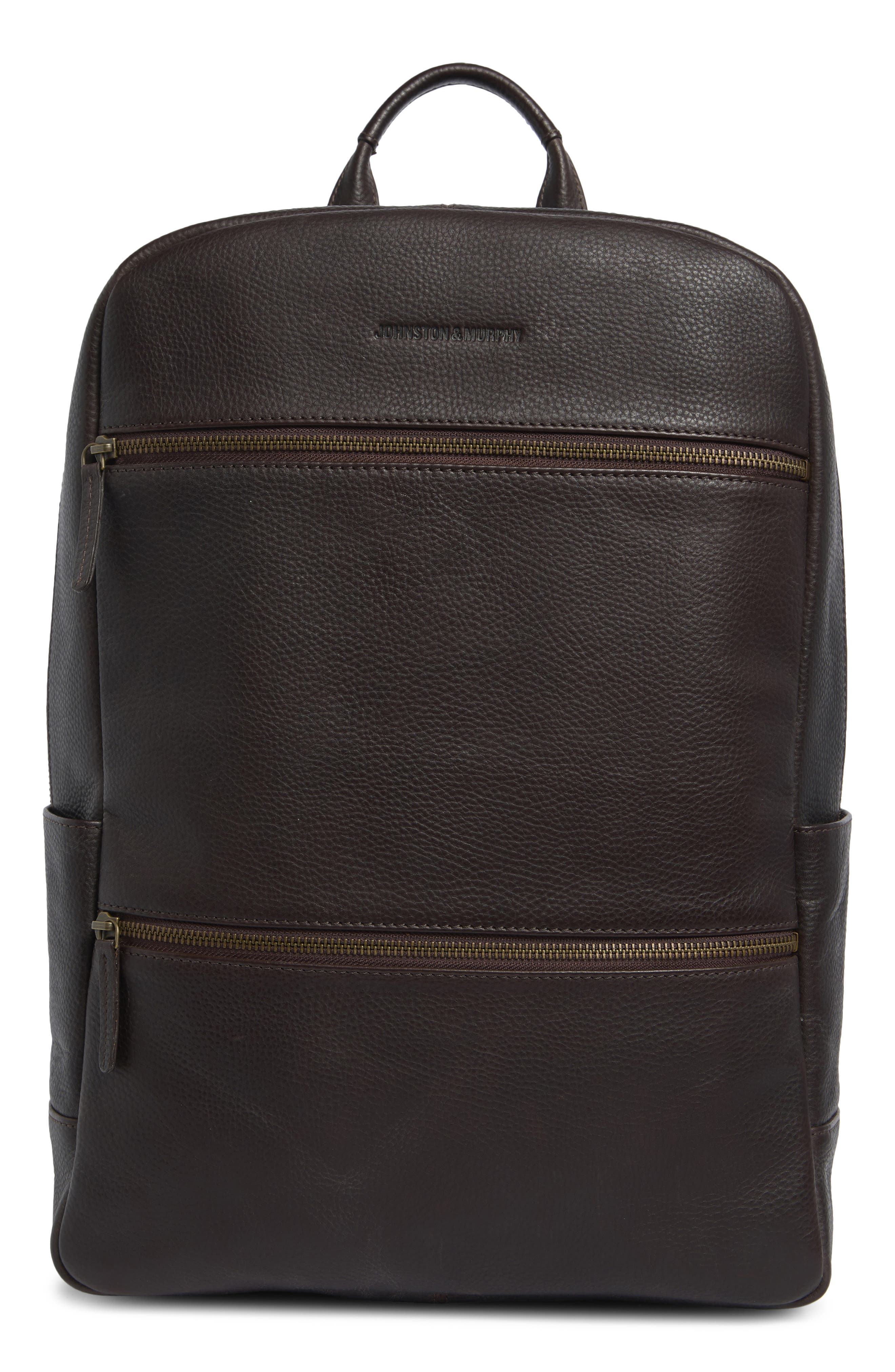 Johnston & Murphy Pebble Leather Backpack