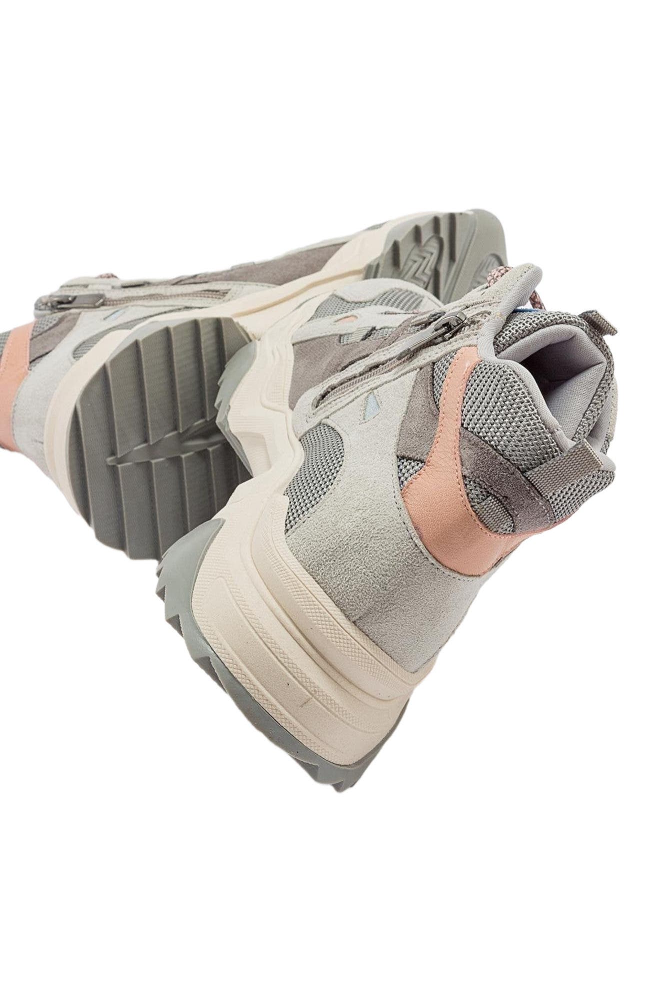 Prologue Shoes Lowel Sneaker Boot, Alternate, color, Light Grey Faux Leather