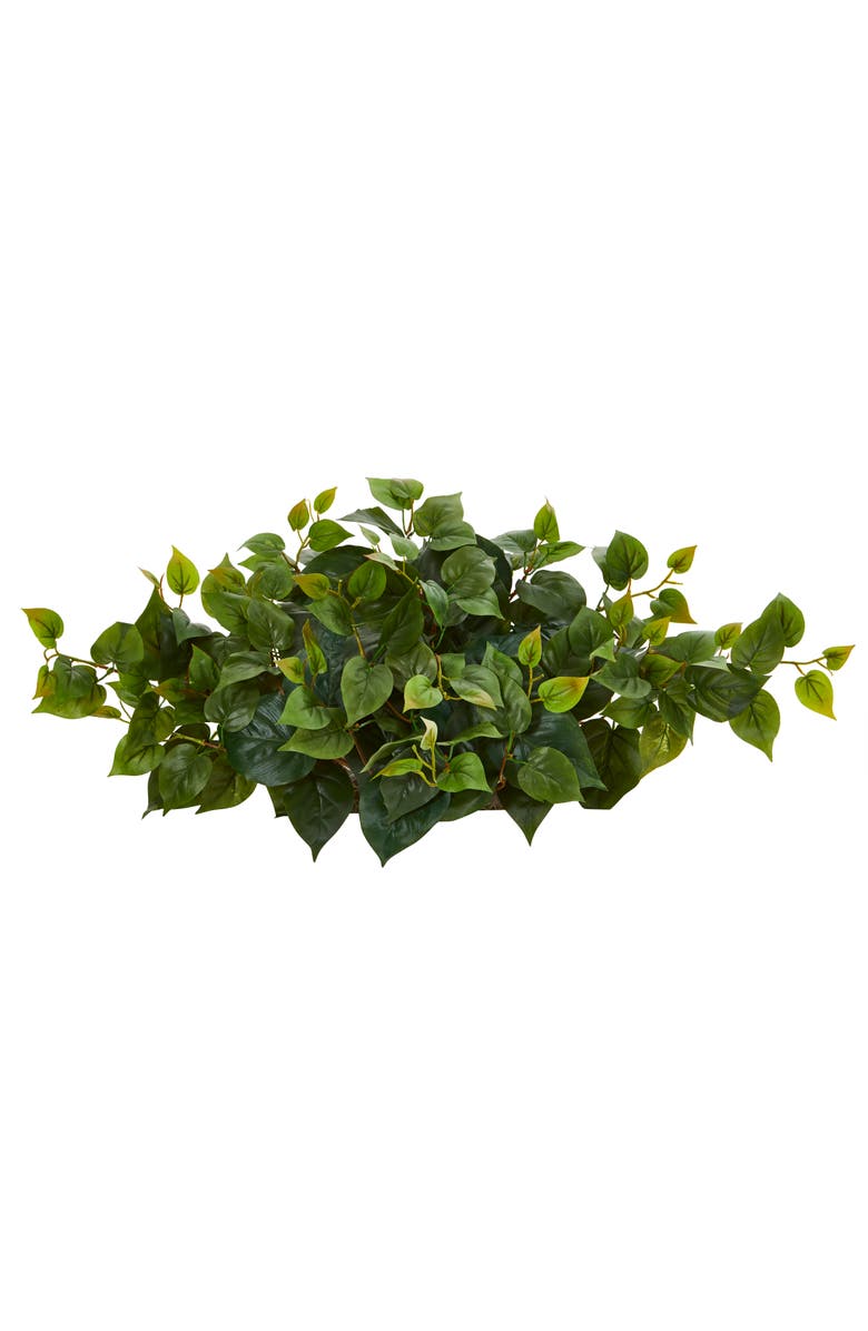NEARLY NATURAL 31-in Philodendron Artificial Ledge Plant, Main, color, Green